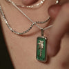 Malachite Palm Necklace Sterling Silver