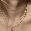 Malachite Palm Square Necklace Sterling Silver