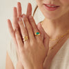 Amazonite Bold Ring 18ct Gold Plate