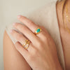 Amazonite Bold Ring 18ct Gold Plate