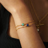 Amazonite Healing Stone Bobble Bracelet 18ct Gold Plate