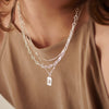 April White Topaz Birthstone Necklace Sterling Silver