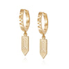 Artisan Drop Huggie Earrings 18ct Gold Plate