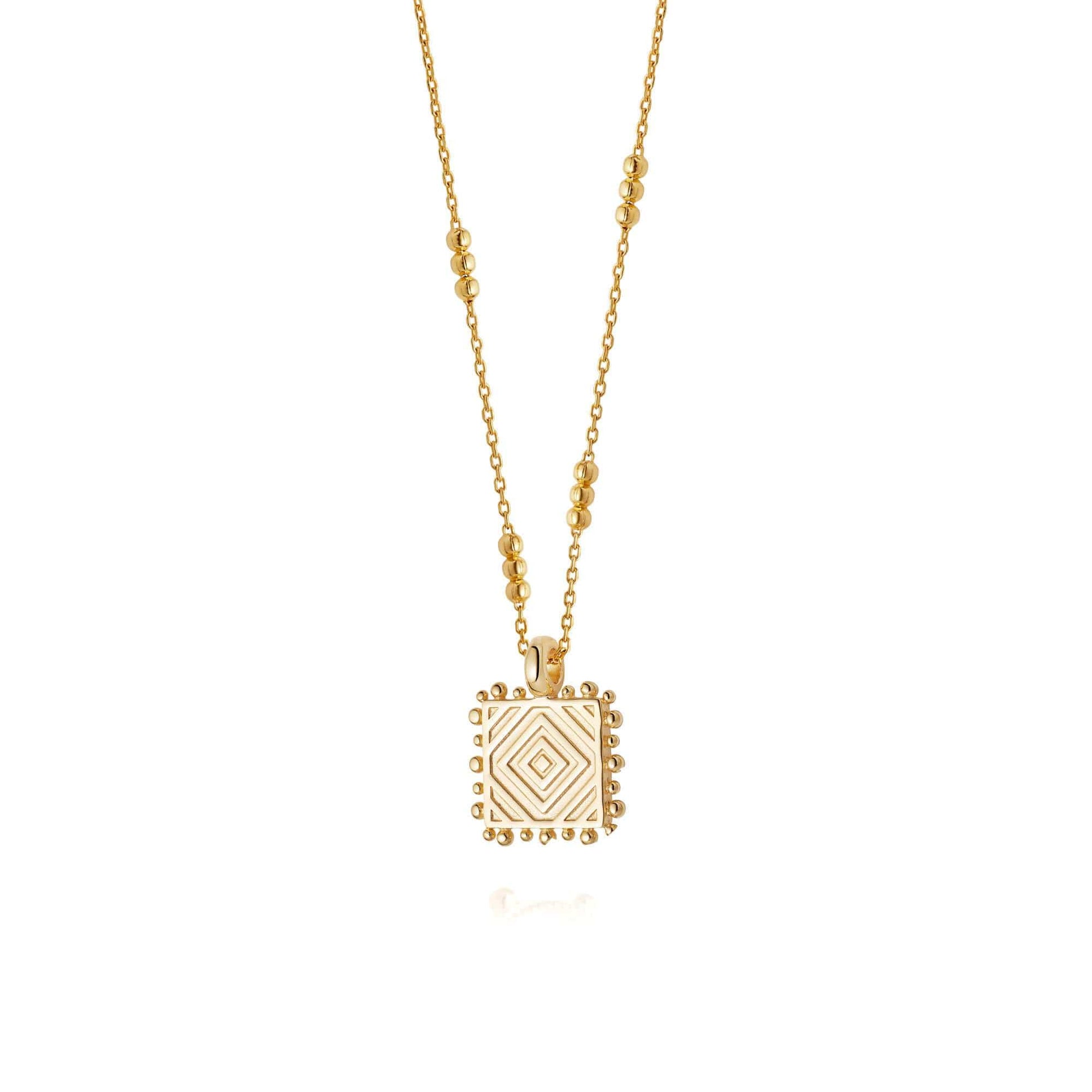 Artisan Square Necklace 18ct Gold Plate