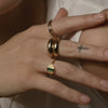 Beloved Green Onyx Baguette Ring 18ct Gold Plate