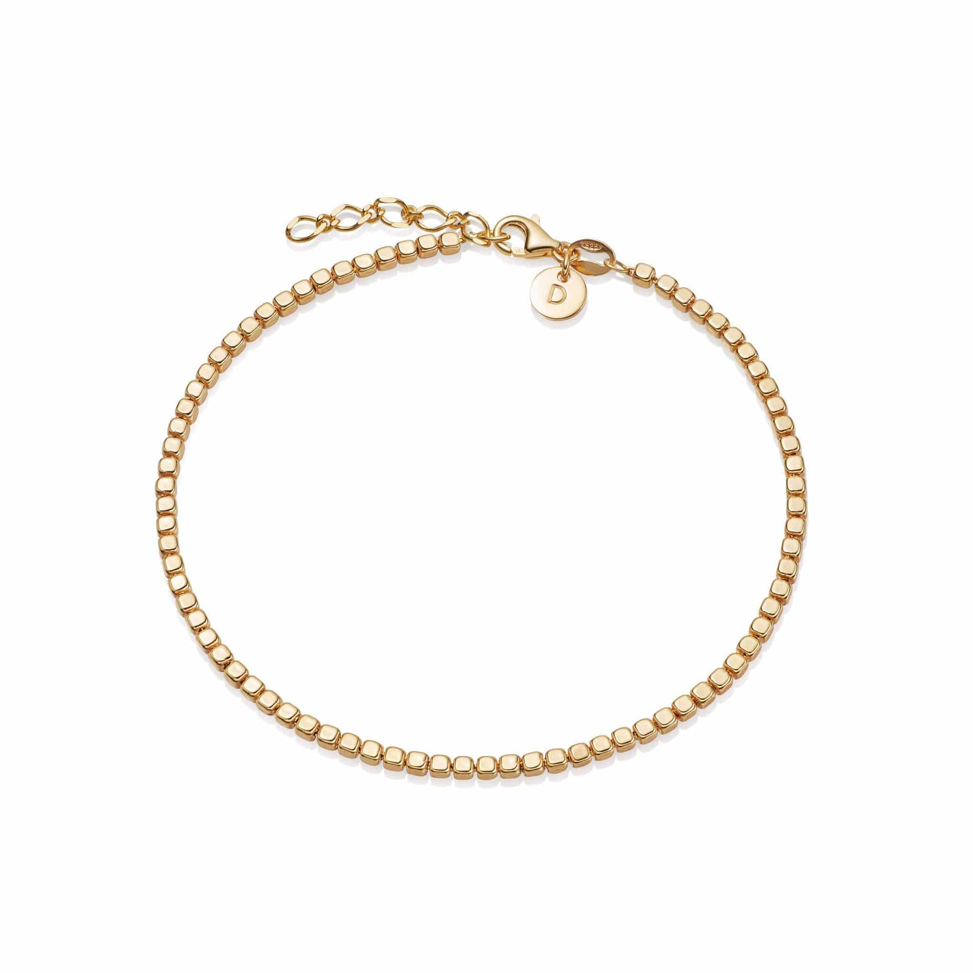 Beaded Chain Bracelet 18ct Gold Plate