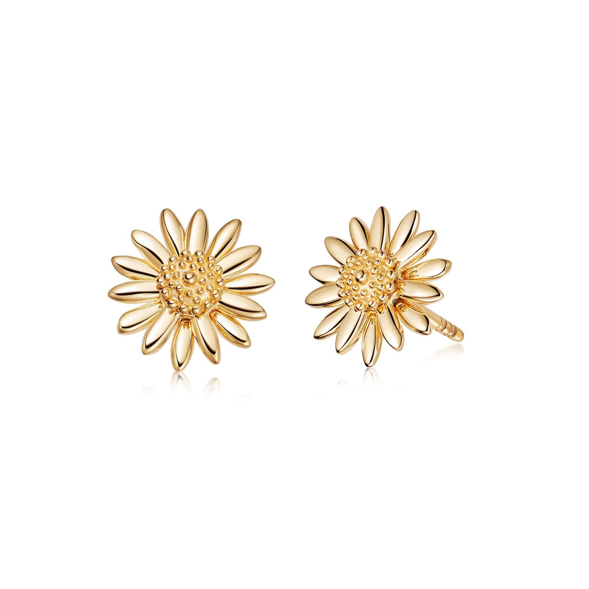 Bellis Daisy Stud Earrings 18ct Gold Plate