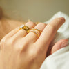 Beloved Bold Moonstone Band Ring 18ct Gold Plate