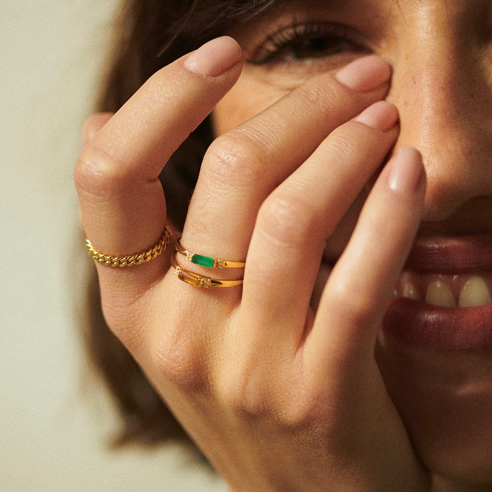 Beloved Fine Citrine Band Ring 18ct Gold Plate