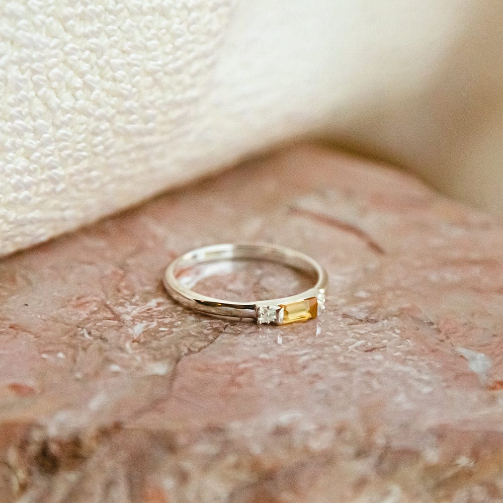 Beloved Fine Citrine Band Ring Sterling Silver