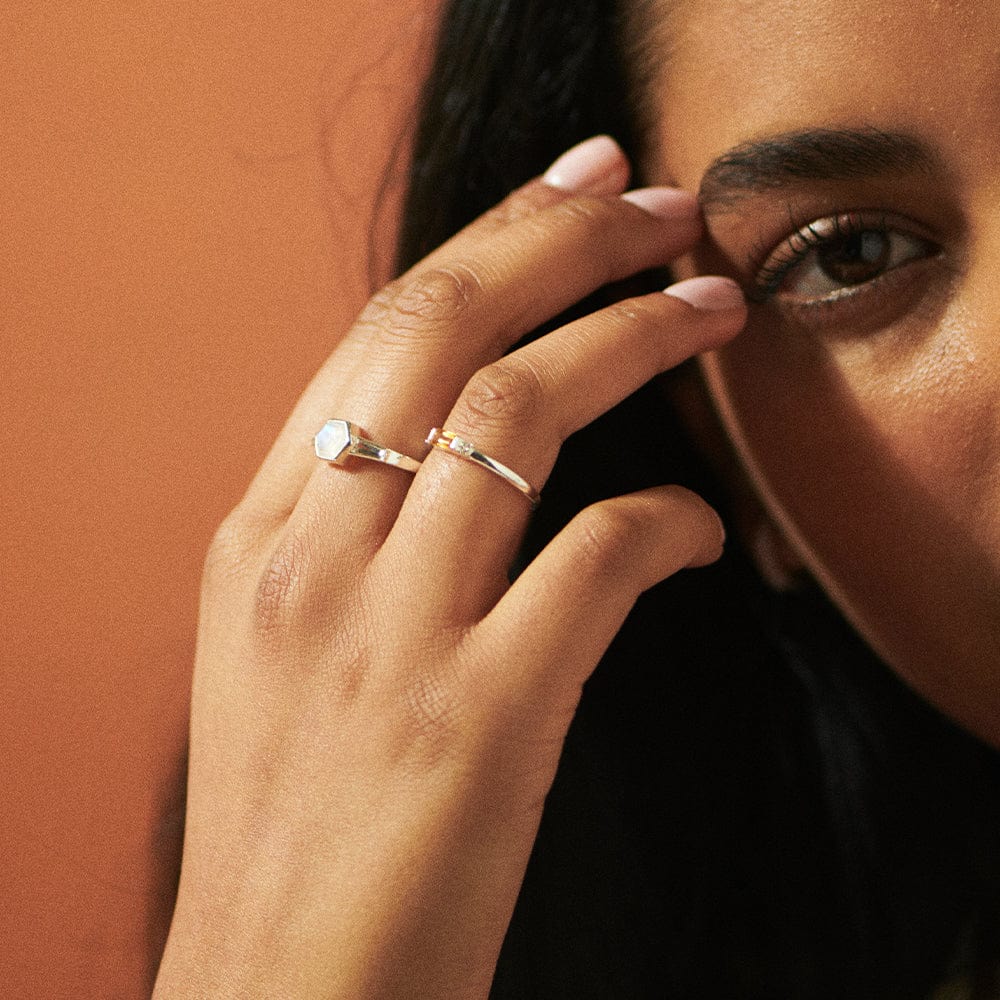 Beloved Fine Citrine Band Ring Sterling Silver