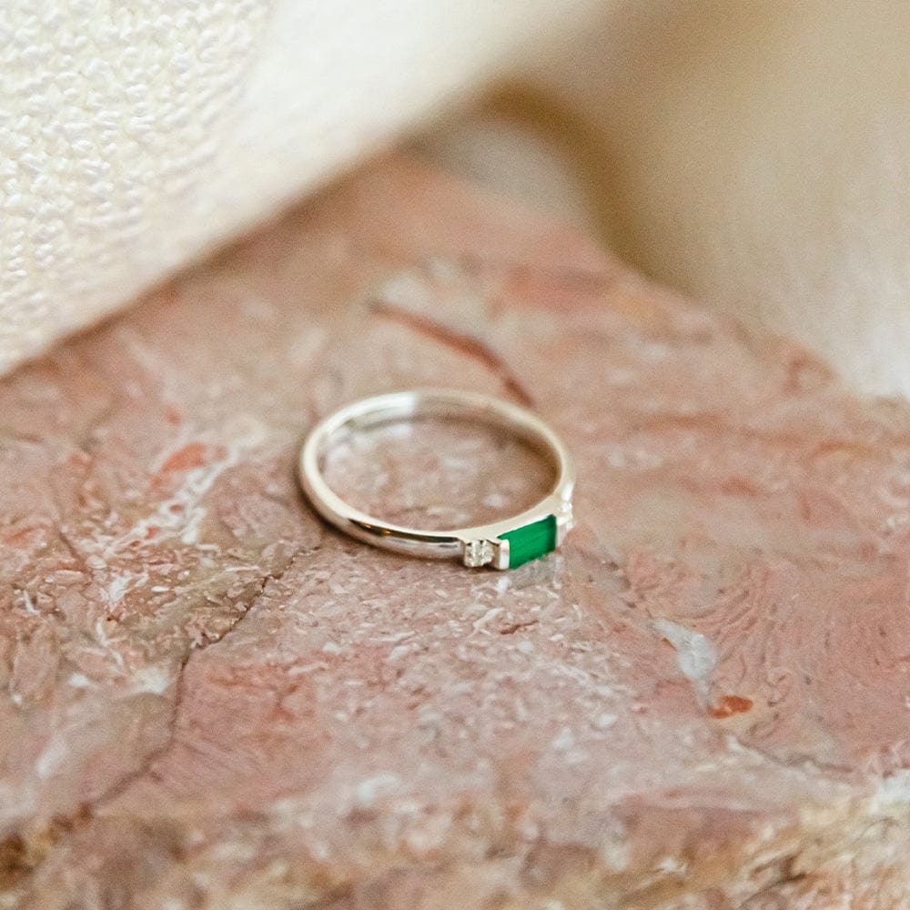 Beloved Fine Green Onyx Band Ring Sterling Silver