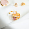 Beloved Fine Pink Opal Band Ring 18ct Gold Plate