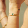 Beloved Green Onyx Baguette Bracelet 18ct Gold Plate