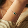 Beloved Green Onyx Baguette Bracelet Sterling Silver