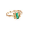 Beloved Green Onyx Baguette Ring 18ct Gold Plate