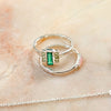 Beloved Green Onyx Baguette Ring Sterling Silver