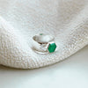 Beloved Bold Green Onyx Band Ring Sterling Silver