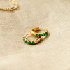 Beloved Green Onyx Huggie Earrings 18ct Gold Plate