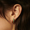 Beloved Green Onyx Huggie Earrings 18ct Gold Plate