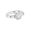 Beloved Moonstone Hexagon Ring Sterling Silver