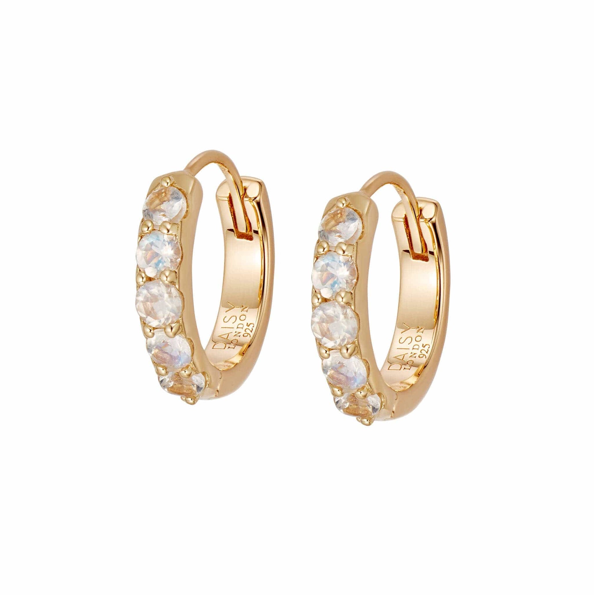 Beloved Moonstone Huggie Earrings 18ct Gold Plate