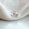 Beloved Bold Pink Opal Band Ring Sterling Silver