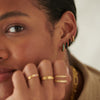 Black Huggie Hoop Earrings 18ct Gold Plate