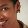 Black Huggie Hoop Earrings 18ct Gold Plate