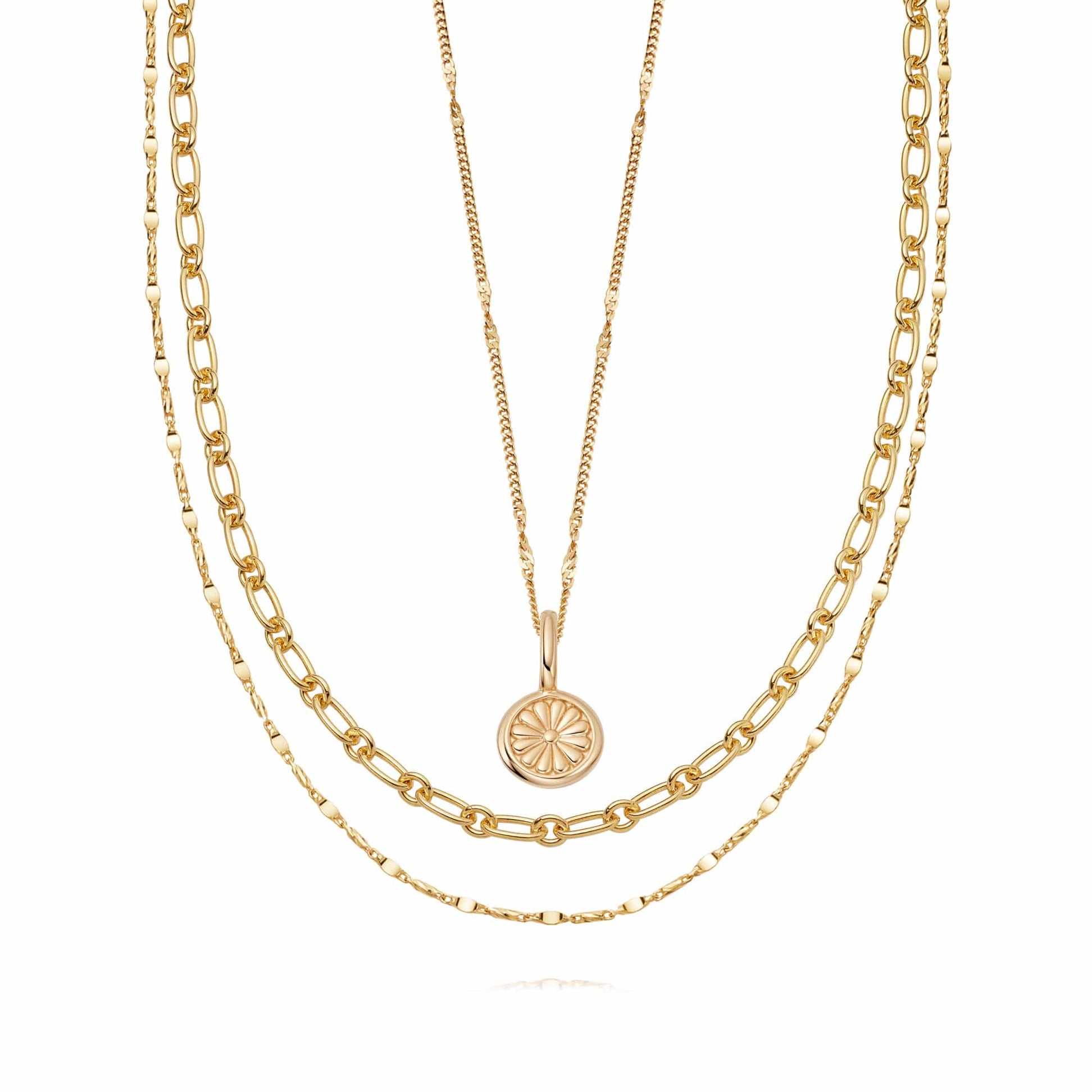 'Bloomin Gorgeous' Necklace Layering Set 18ct Gold Plate