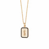 Bold Engraved Enamel Necklace 18ct Gold Plate