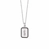 Bold Engraved Enamel Necklace Sterling Silver