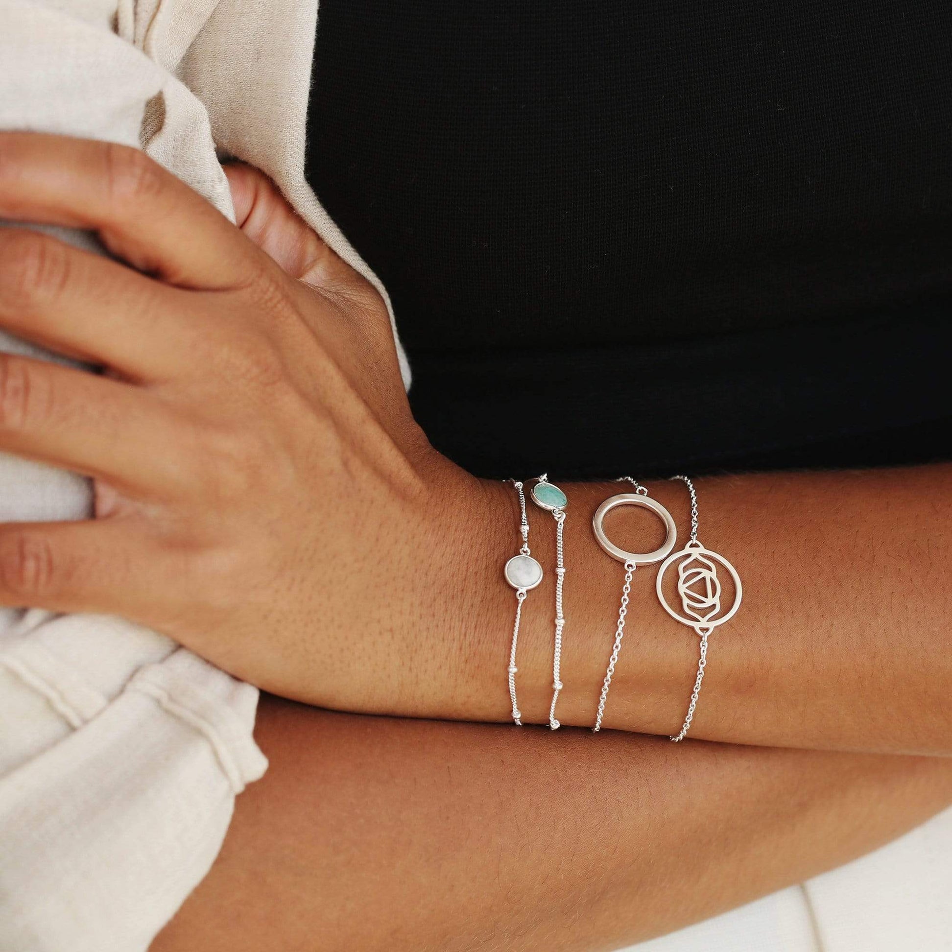 Brow Chakra Chain Bracelet Sterling Silver