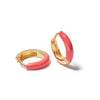 Coral Huggie Hoop Earrings 18ct Gold Plate