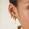 Coral Huggie Hoop Earrings 18ct Gold Plate