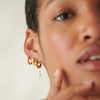 Coral Huggie Hoop Earrings 18ct Gold Plate