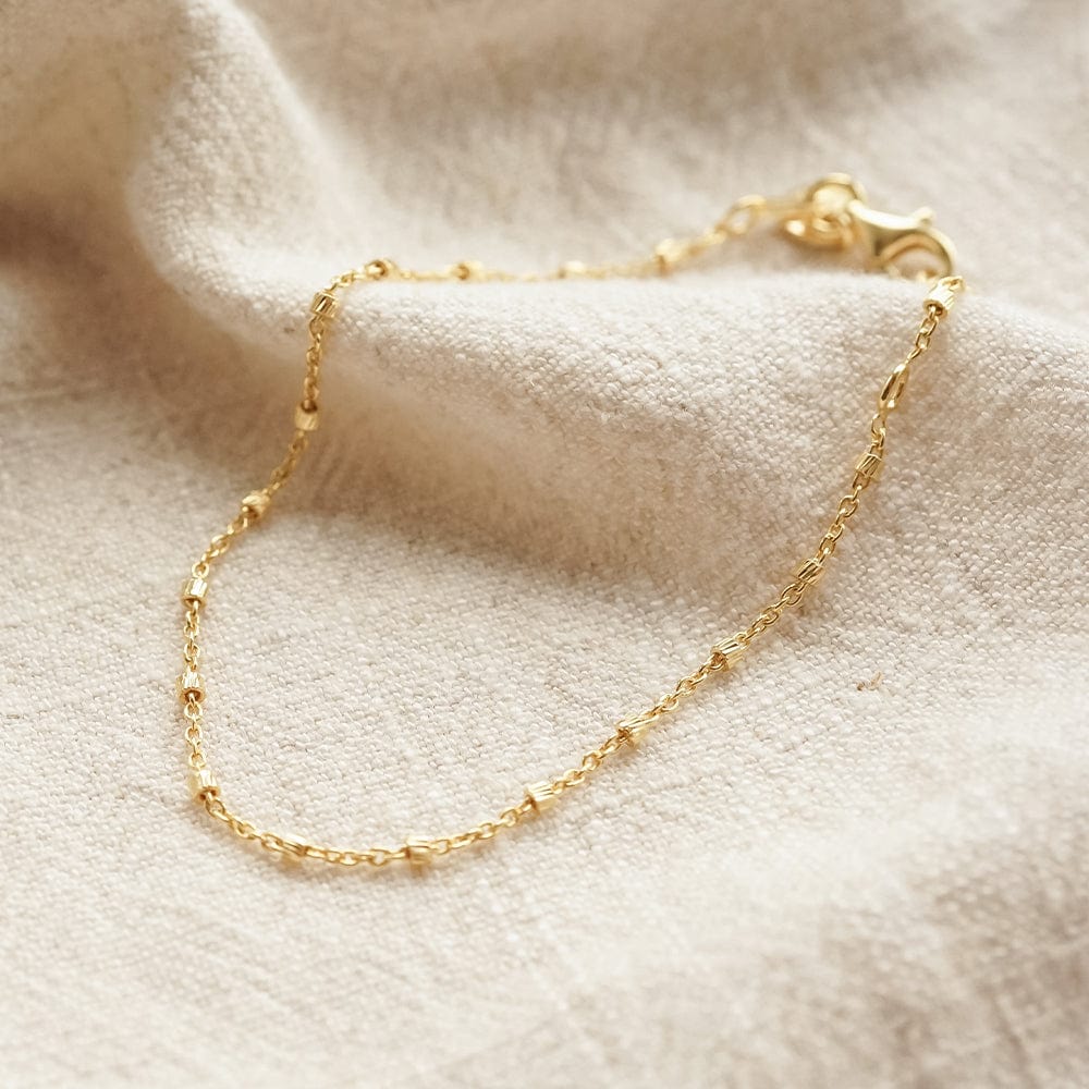 Cosmo Beaded Chain Bracelet 18ct Gold Plate