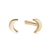 Crescent Moon Stud Earrings 18ct Gold Plate