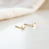 Crescent Moon Stud Earrings 18ct Gold Plate