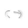 Crescent Moon Stud Earrings Sterling Silver