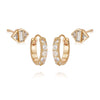 Crystal Clear Earring Stack 18ct Gold Plate