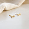 Cube Strip Stud Earrings 18ct Gold Plate