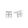 Cube Stud Earrings Sterling Silver