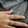 Curb Chain Duo Ring Stack Sterling Silver