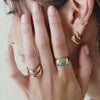 Amazonite Bold Ring 18ct Gold Plate