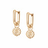 Daisy Bloom Drop Huggie Earrings 18ct Gold Plate