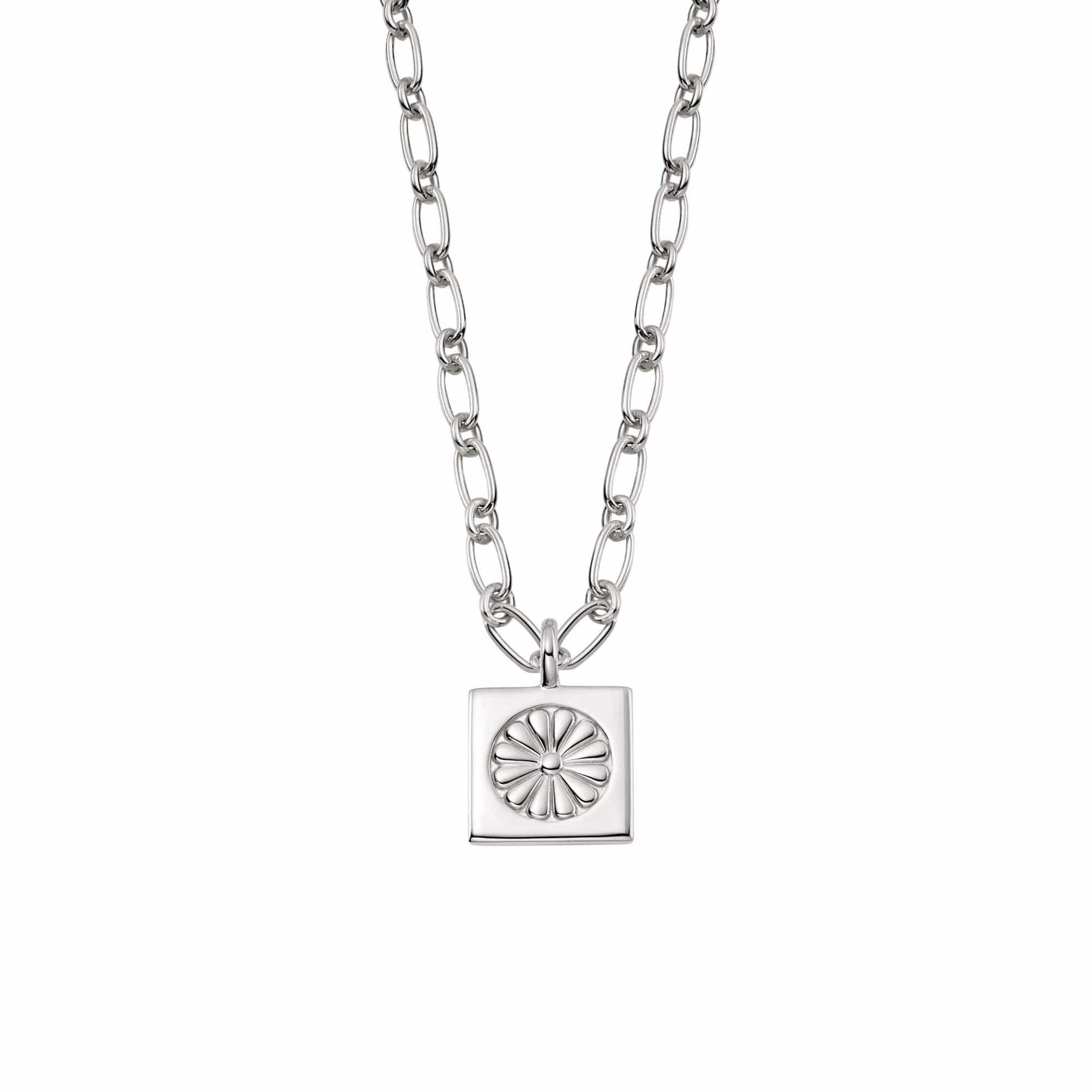 Daisy Bloom Medallion Necklace Sterling Silver