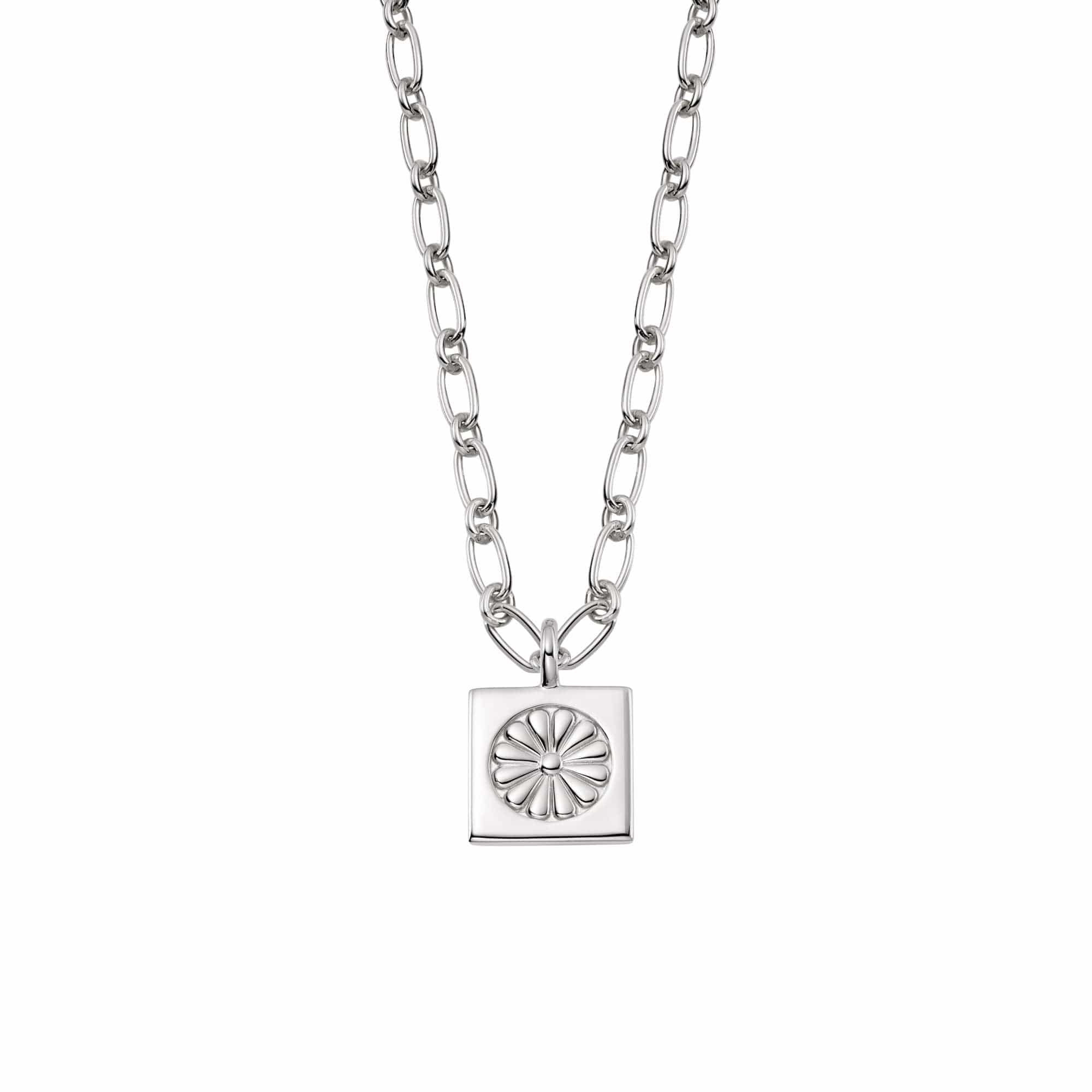 Daisy Bloom Medallion Necklace Sterling Silver – Daisy London