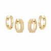 Double Huggie Earring Stack 18ct Gold Plate