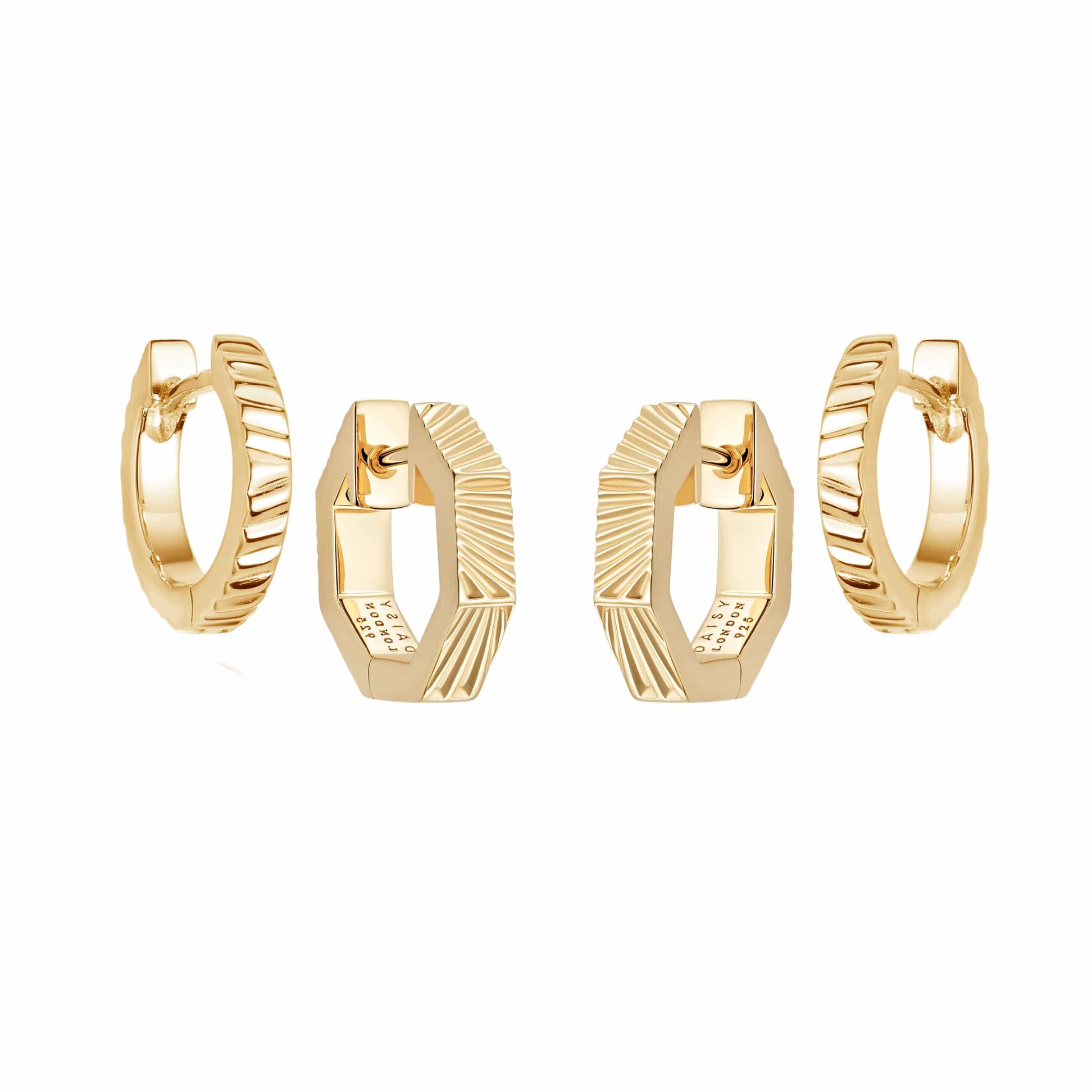 Double Huggie Earring Stack 18ct Gold Plate